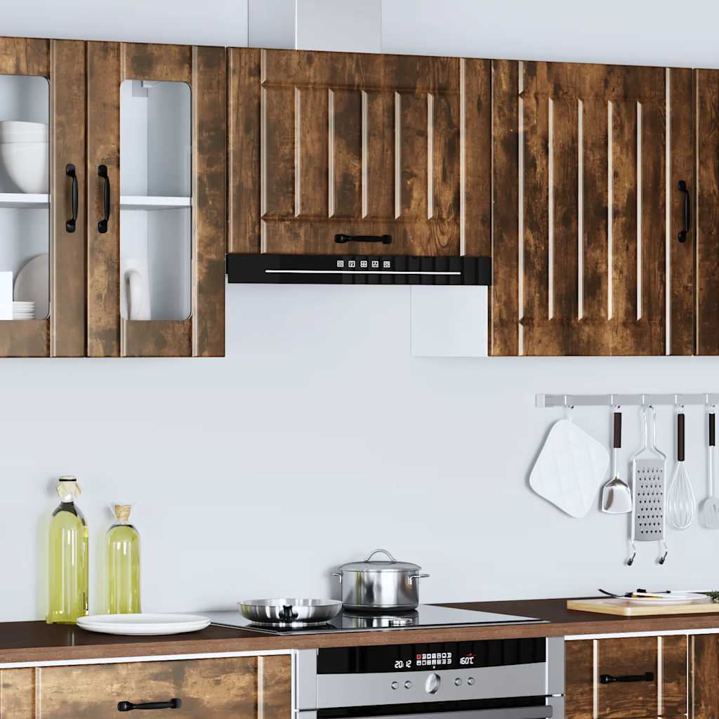 Kitchen Wall Cabinet "Lucca" Smoked Oak Engineered Wood
