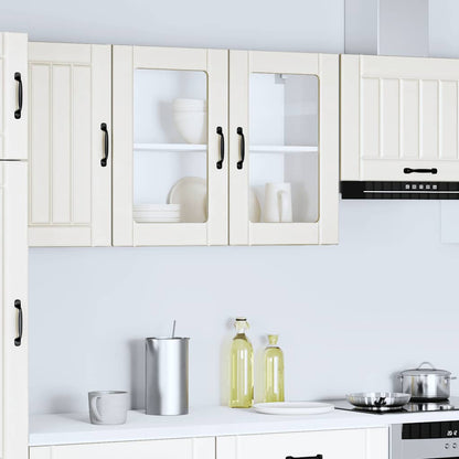 Kitchen Wall Cabinet with Glass Door Lucca White Engineered Wood