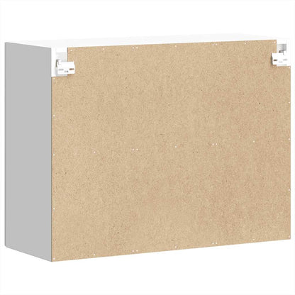 Kitchen Wall Cabinet with Glass Door Lucca White Engineered Wood