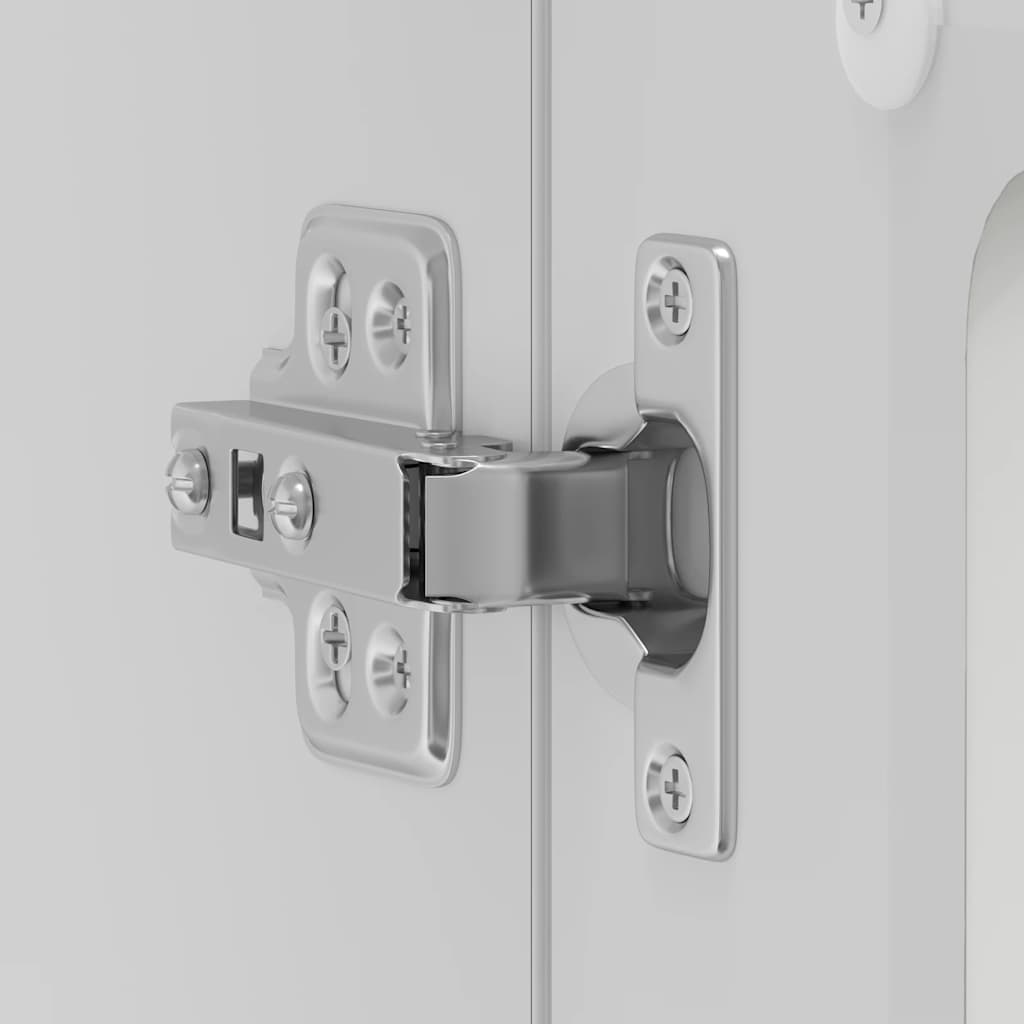 Kitchen Wall Cabinet with Glass Door Lucca White Engineered Wood