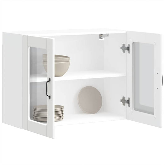 Kitchen Wall Cabinet with Glass Door "Lucca" White