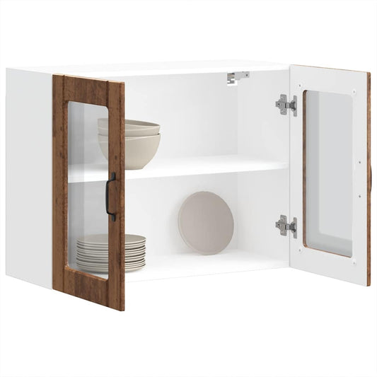 Kitchen Wall Cabinet with Glass Door "Lucca" Old Wood
