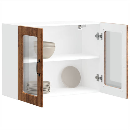 Kitchen Wall Cabinet with Glass Door "Lucca" Old Wood