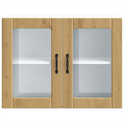 Kitchen Wall Cabinet with Glass Door Lucca Artisan Oak Engineered Wood