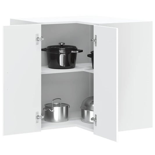 Kitchen Wall Corner Cabinet "Lucca" White Engineered Wood