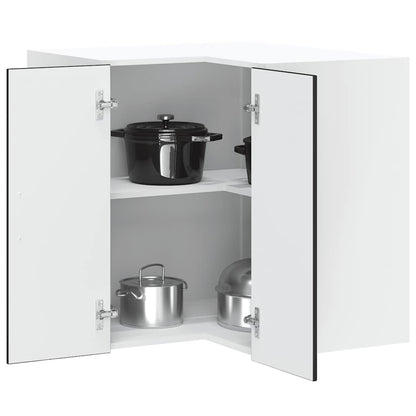 Kitchen Wall Corner Cabinet "Lucca" Black Engineered Wood