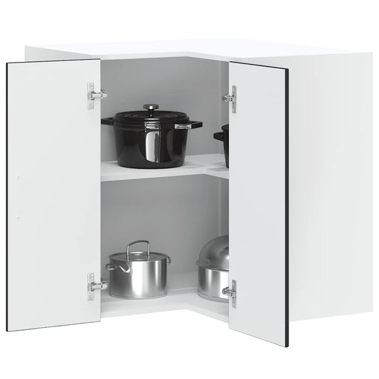 Kitchen Wall Corner Cabinet "Lucca" Black Engineered Wood