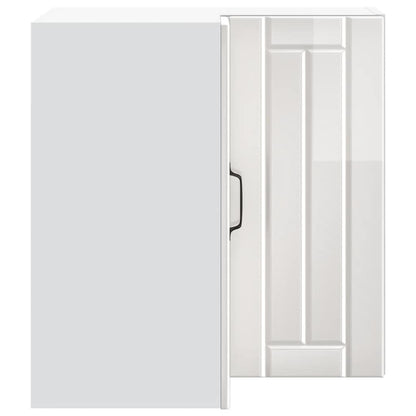 Kitchen Wall Corner Cabinet Lucca High Gloss White Engineered Wood