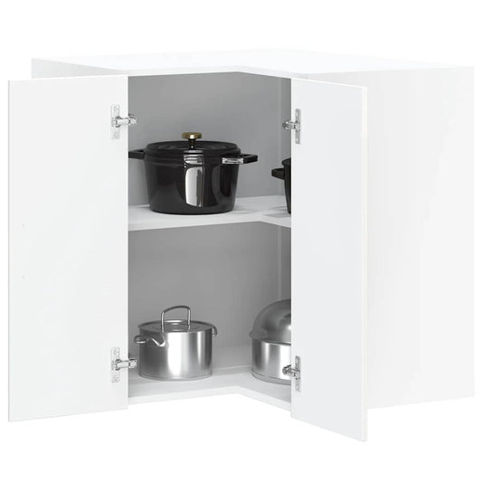 Kitchen Wall Corner Cabinet "Lucca" High Gloss White