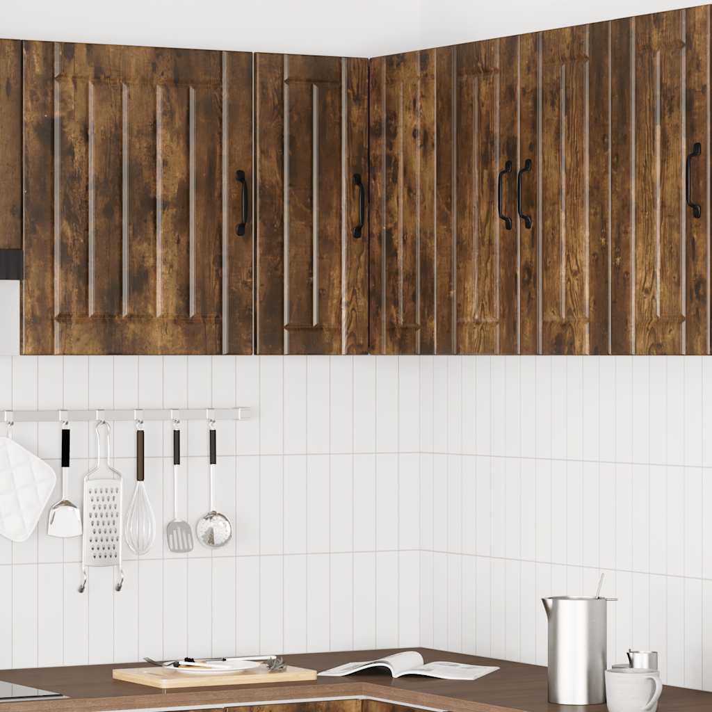 Kitchen Wall Corner Cabinet "Lucca" Smoked Oak Engineered Wood