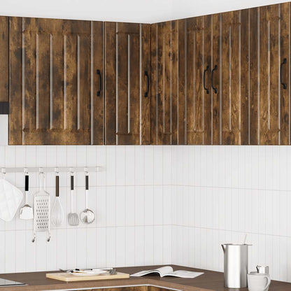 Kitchen Wall Corner Cabinet "Lucca" Smoked Oak Engineered Wood
