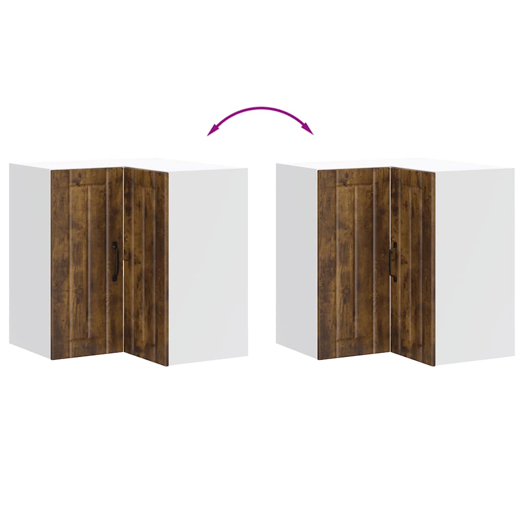 Kitchen Wall Corner Cabinet "Lucca" Smoked Oak Engineered Wood