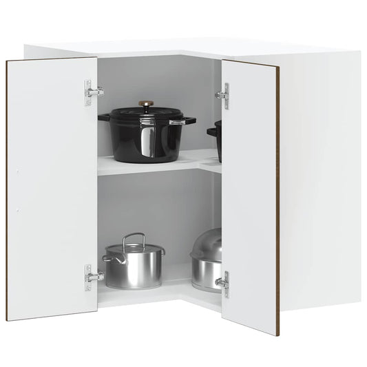 Kitchen Wall Corner Cabinet "Lucca" Brown Oak Engineered Wood