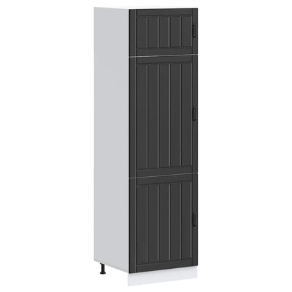 Kitchen Cupboard "Lucca" Black Engineered Wood