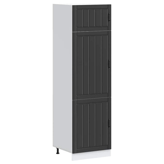 Kitchen Cupboard "Lucca" Black Engineered Wood