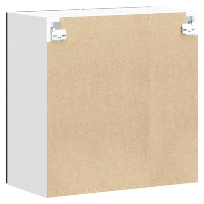 Kitchen Wall Cabinet with Glass Door Lucca Black Engineered Wood