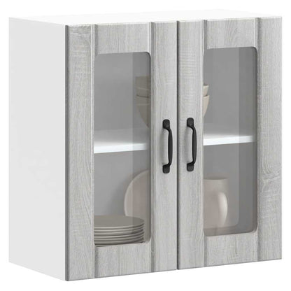 Kitchen Wall Cabinet with Glass Door "Lucca" Grey Sonoma