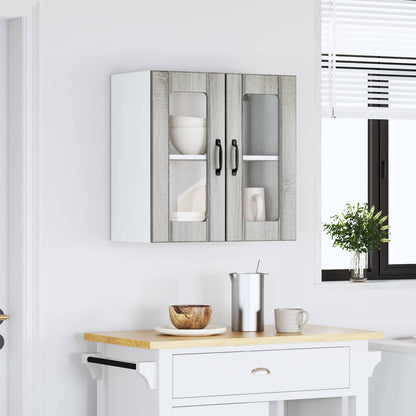 Kitchen Wall Cabinet with Glass Door "Lucca" Grey Sonoma