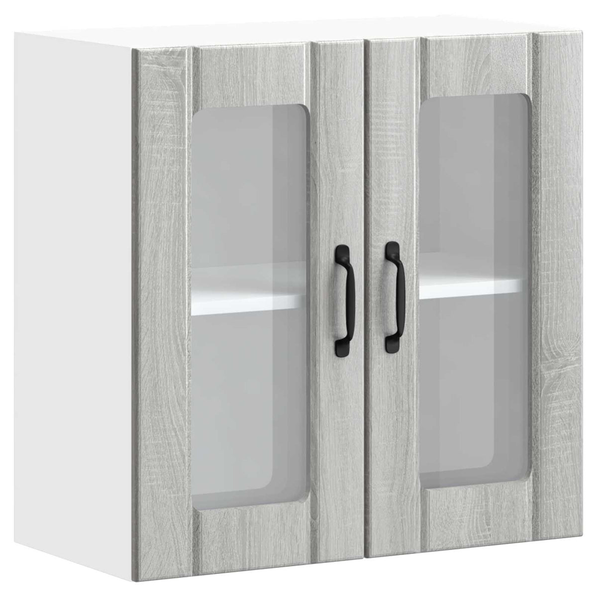 Kitchen Wall Cabinet with Glass Door "Lucca" Grey Sonoma
