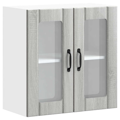 Kitchen Wall Cabinet with Glass Door "Lucca" Grey Sonoma