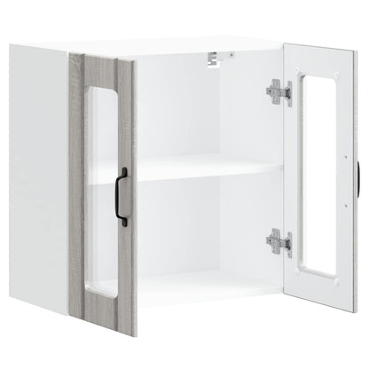 Kitchen Wall Cabinet with Glass Door "Lucca" Grey Sonoma