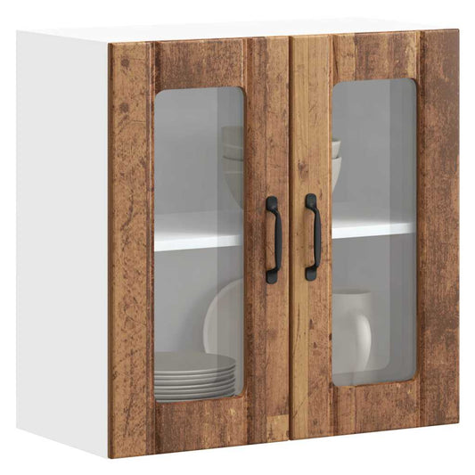 Kitchen Wall Cabinet with Glass Door "Lucca" Old Wood