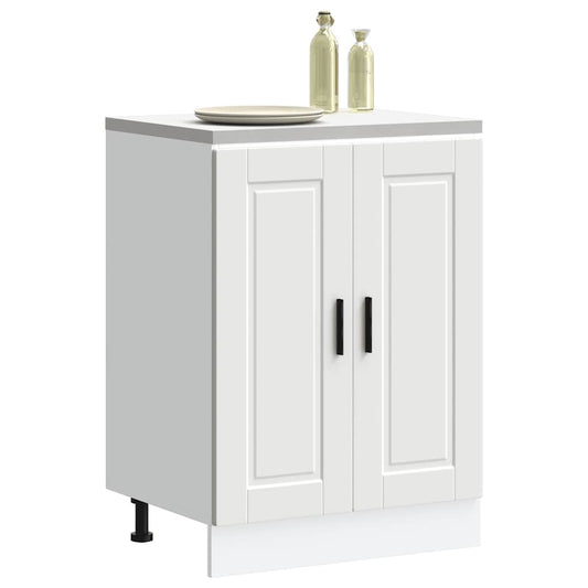 Kitchen Base Cabinet "Porto" White Engineered Wood