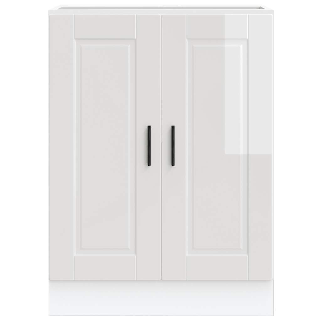 Kitchen Base Cabinet Porto High Gloss White Engineered Wood