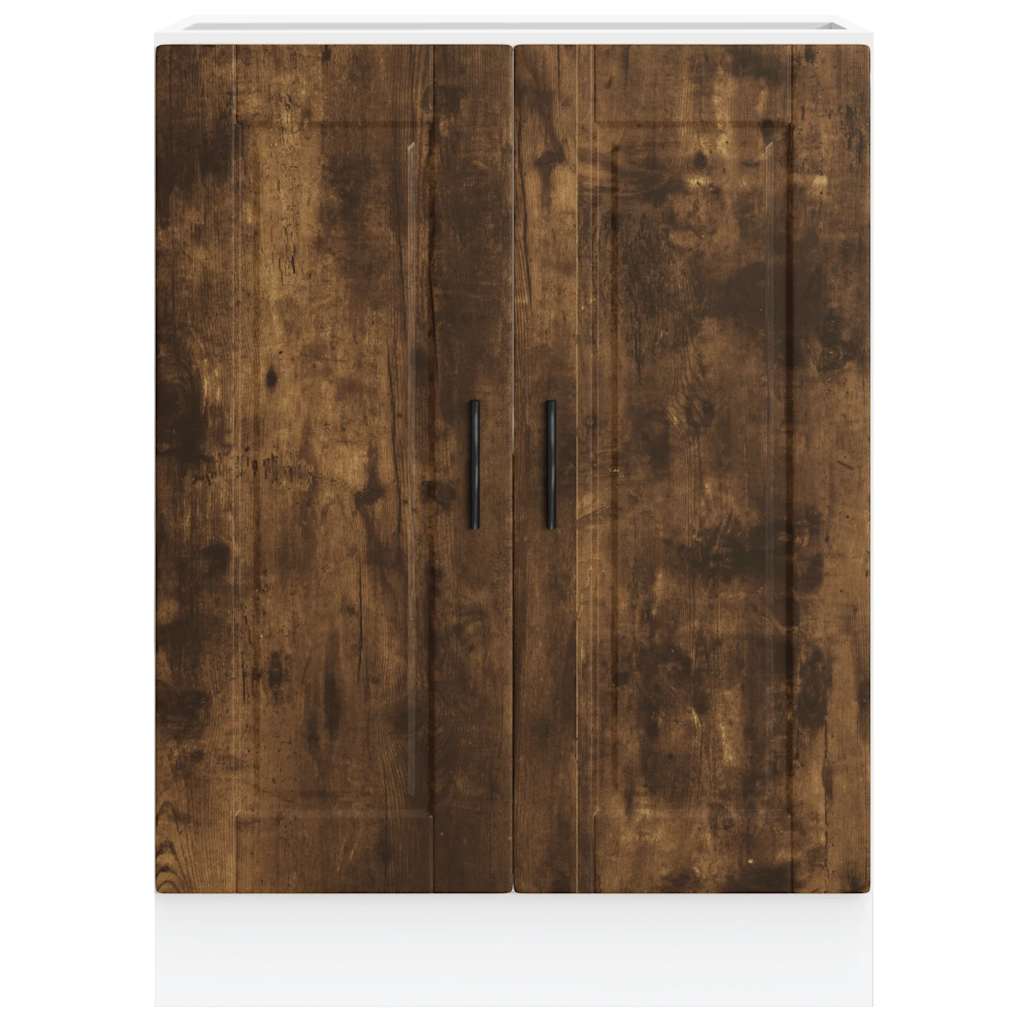 Kitchen Base Cabinet "Porto" Smoked Oak Engineered Wood