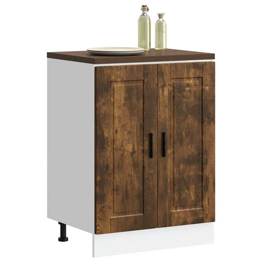 Kitchen Base Cabinet "Porto" Smoked Oak Engineered Wood