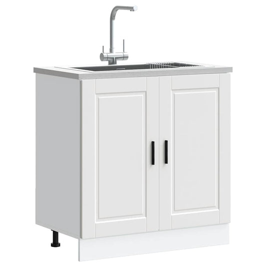 Sink Base Cabinet "Porto" White 80x46x81,5 cm Engineered Wood