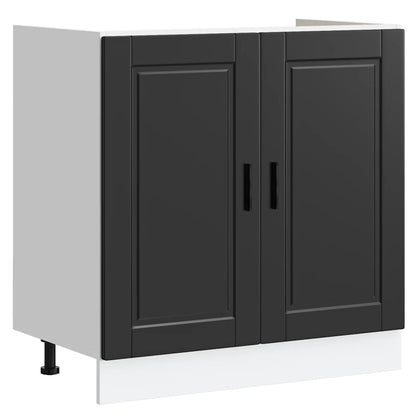 Sink Base Cabinet "Porto" Black 80x46x81,5 cm Engineered Wood