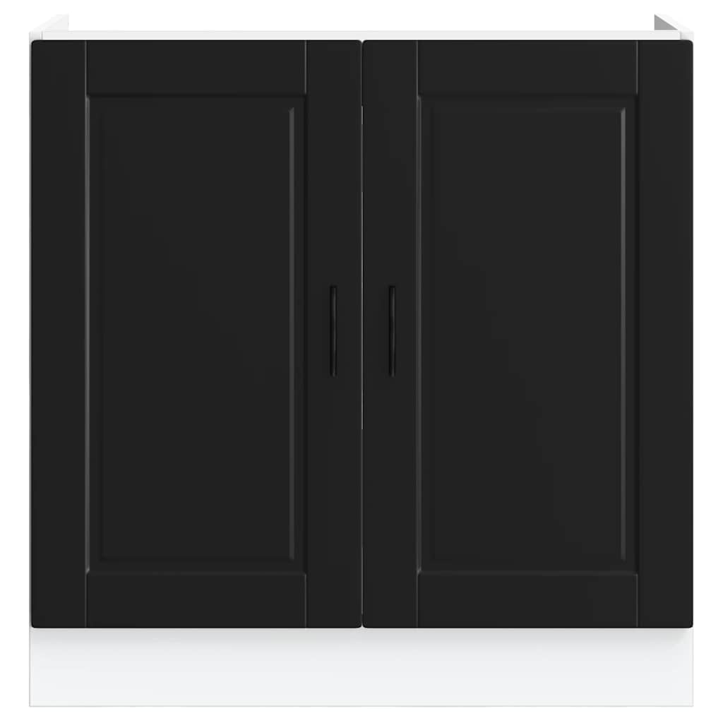 Sink Base Cabinet "Porto" Black 80x46x81.5 cm Engineered Wood