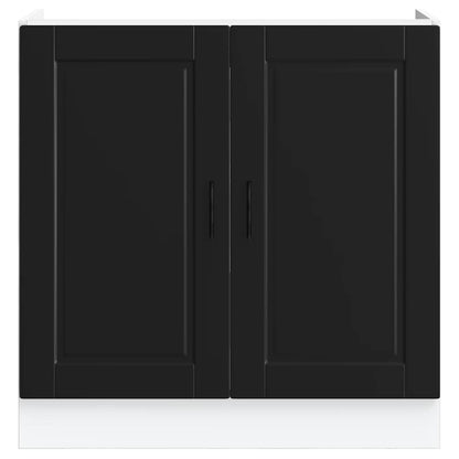 Sink Base Cabinet "Porto" Black 80x46x81,5 cm Engineered Wood