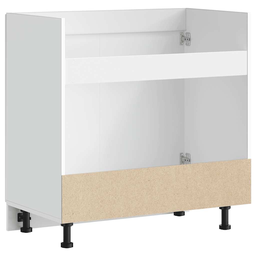 Sink Base Cabinet "Porto" High Gloss White 80x46x81.5 cm Engineered Wood