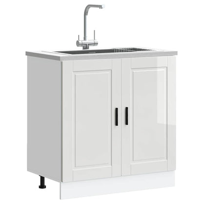 Sink Base Cabinet "Porto" High Gloss White 80x46x81.5 cm