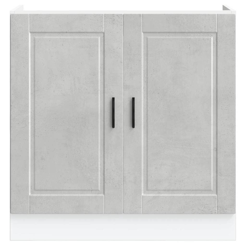 Sink Base Cabinet "Porto" Concrete Grey 80x46x81.5 cm Engineered Wood