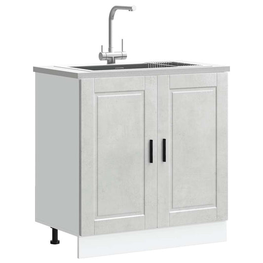 Sink Base Cabinet "Porto" Concrete Grey 80x46x81.5 cm