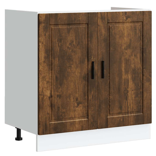 Sink Base Cabinet "Porto" Smoked Oak 80x46x81.5 cm