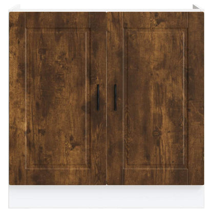 Sink Base Cabinet "Porto" Smoked Oak 80x46x81.5 cm