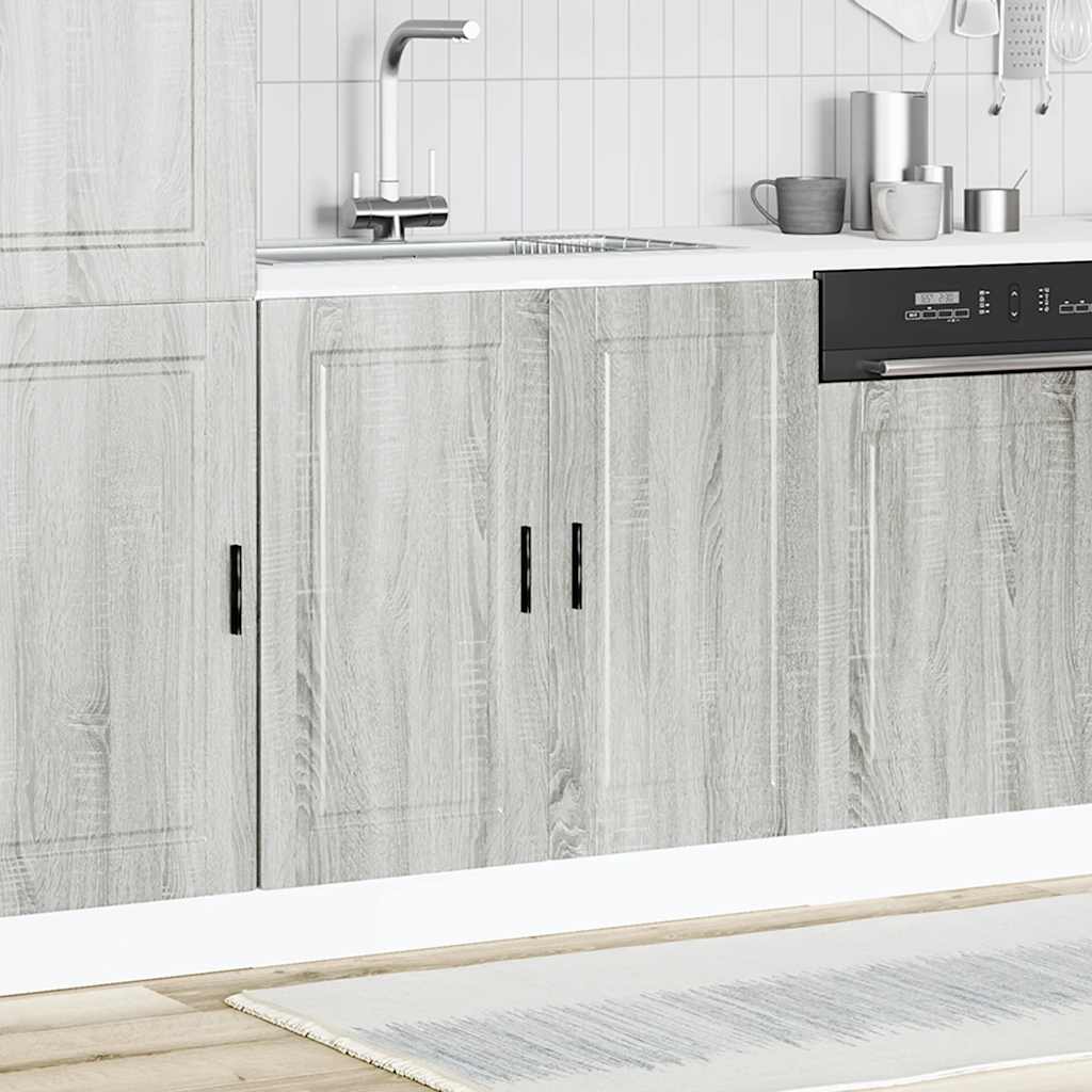 Sink Base Cabinet "Porto" Grey Sonoma 80x46x81.5 cm