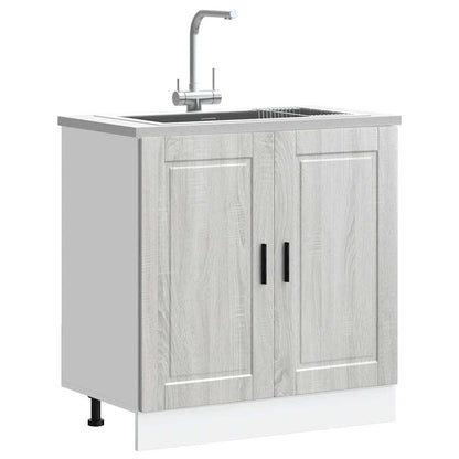 Sink Base Cabinet "Porto" Grey Sonoma 80x46x81.5 cm