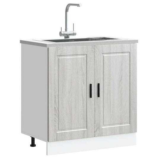 Sink Base Cabinet "Porto" Grey Sonoma 80x46x81.5 cm