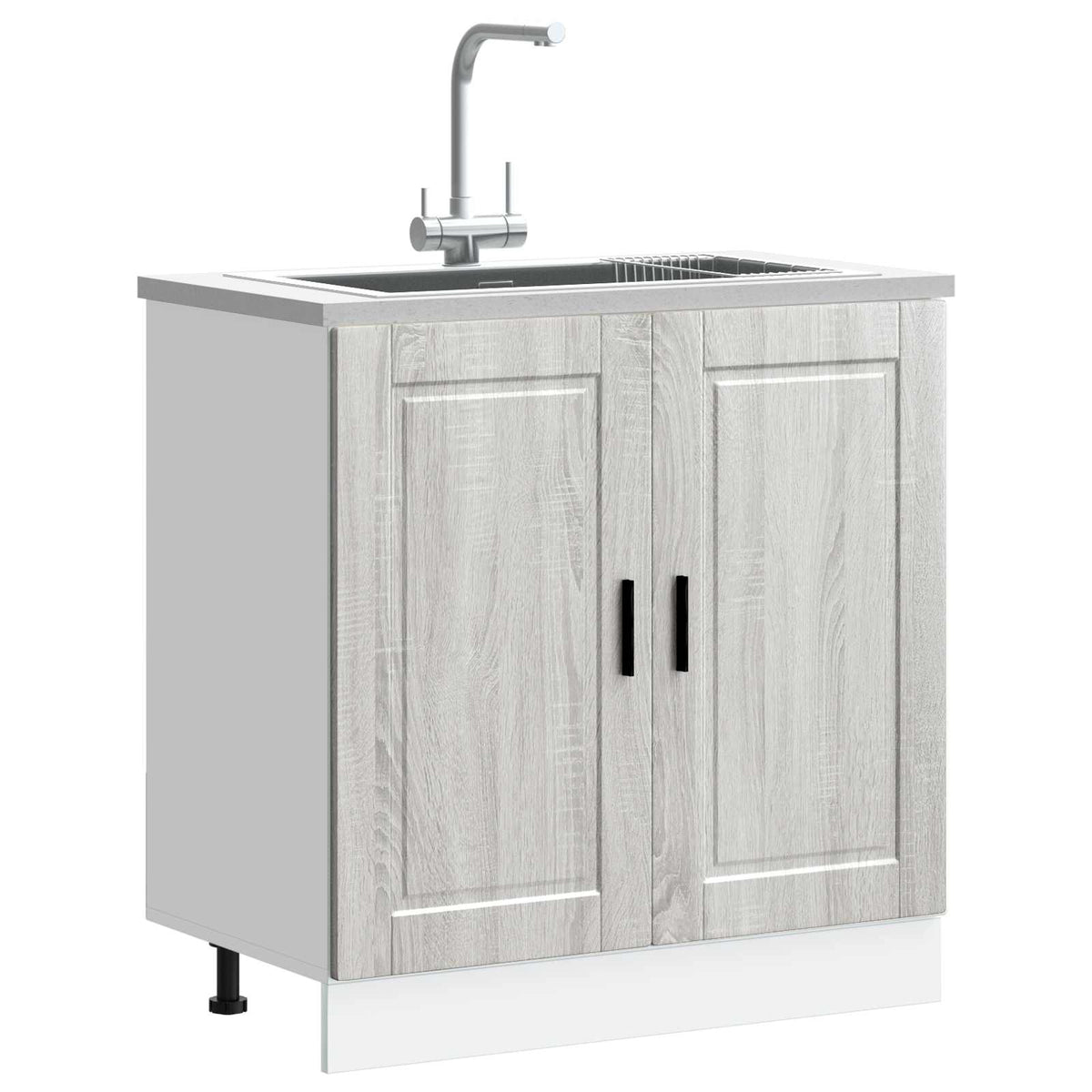 Sink Base Cabinet "Porto" Grey Sonoma 80x46x81.5 cm