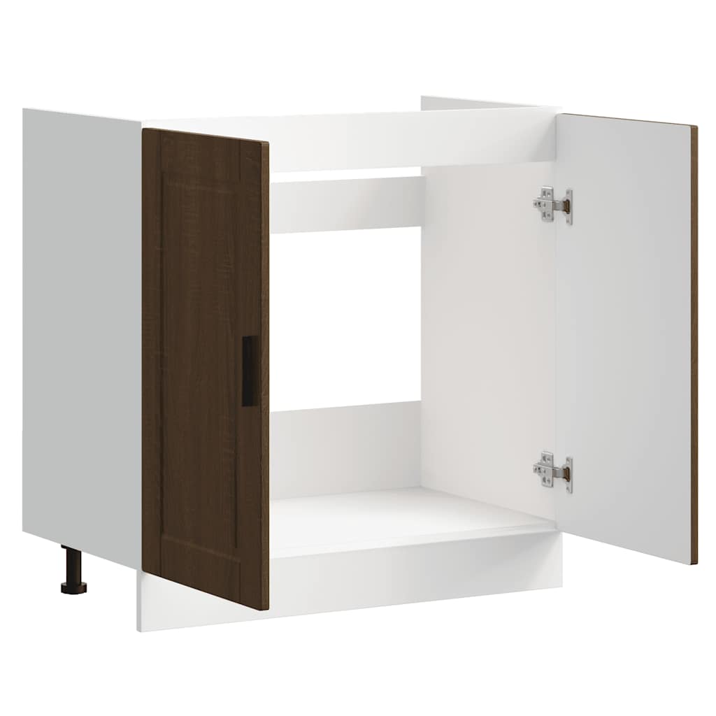 Sink Base Cabinet "Porto" Brown Oak 80x46x81.5 cm