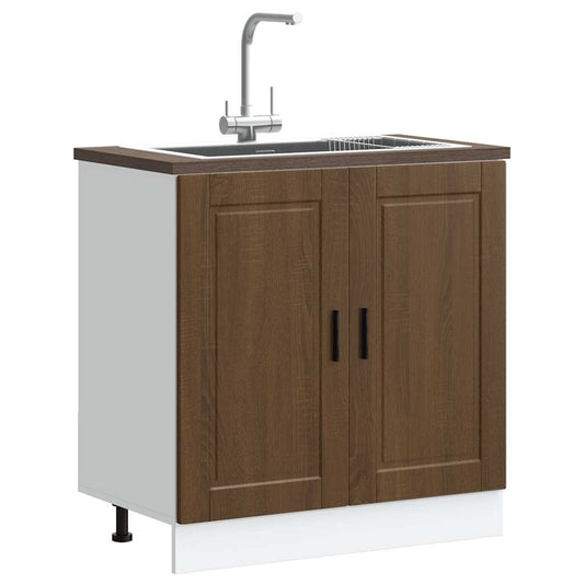Sink Base Cabinet "Porto" Brown Oak 80x46x81.5 cm