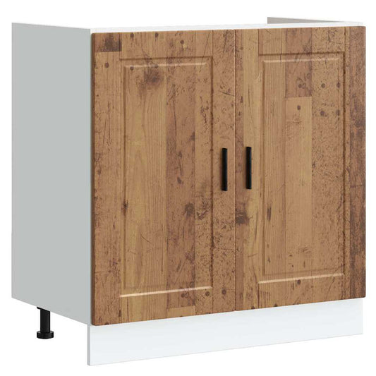 Sink Base Cabinet "Porto" Old Wood 80x46x81.5cm Engineered Wood
