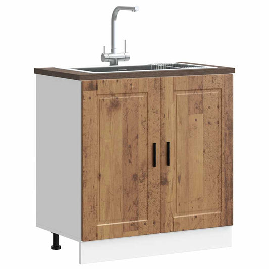 Sink Base Cabinet "Porto" Old Wood 80x46x81.5cm Engineered Wood
