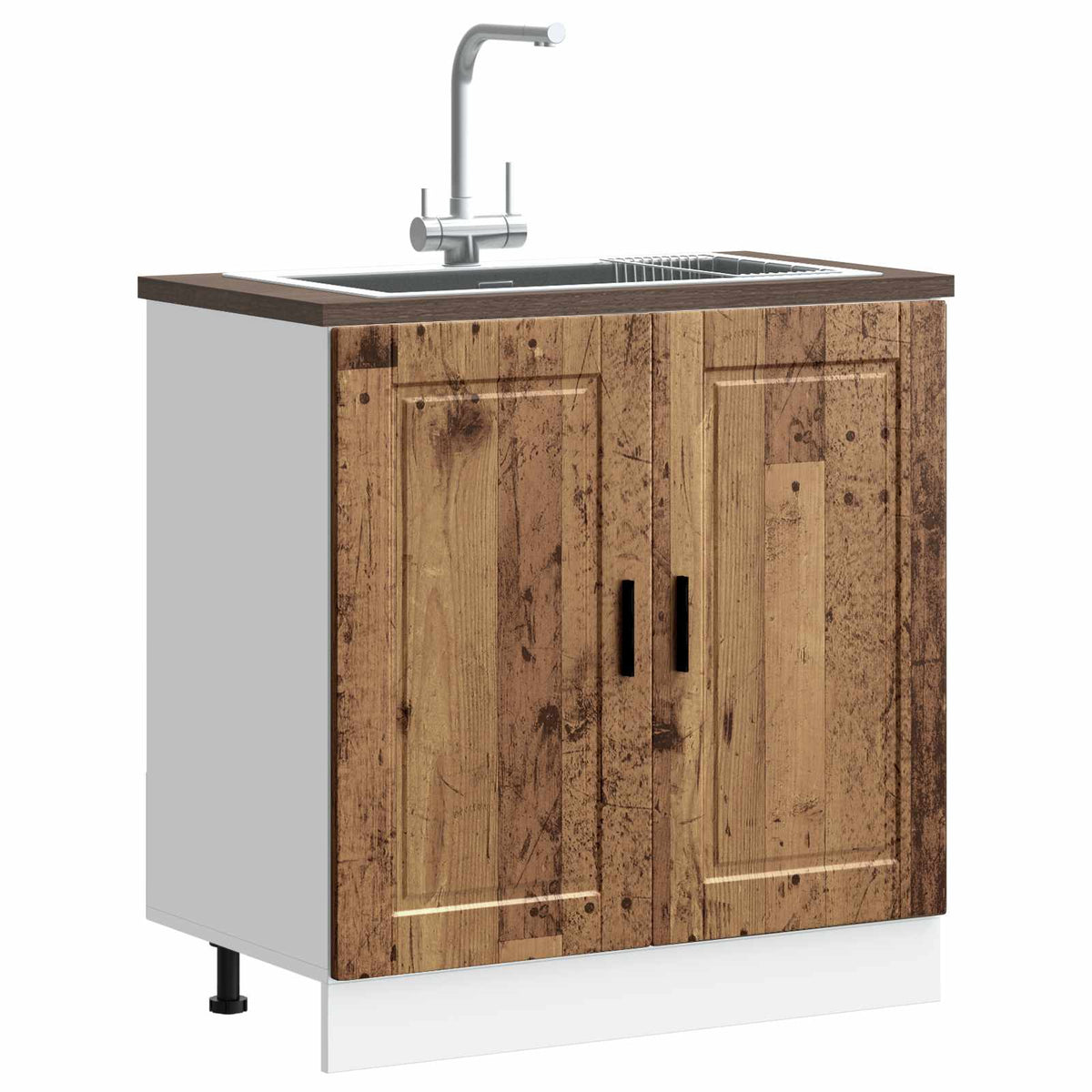 Sink Base Cabinet "Porto" Old Wood 80x46x81.5cm Engineered Wood