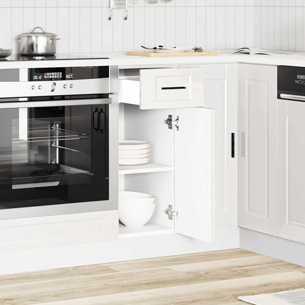 Kitchen Base Cabinet Porto High Gloss White Engineered Wood